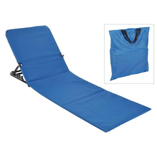 Sedia a Stuoia da Spiaggia Pieghevole in PVC Blu