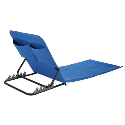 Sedia a Stuoia da Spiaggia Pieghevole in PVC Blu - homemem39