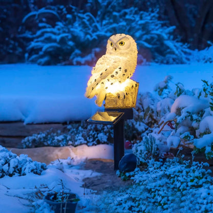 Lampada Solare a LED Gufo Bianco