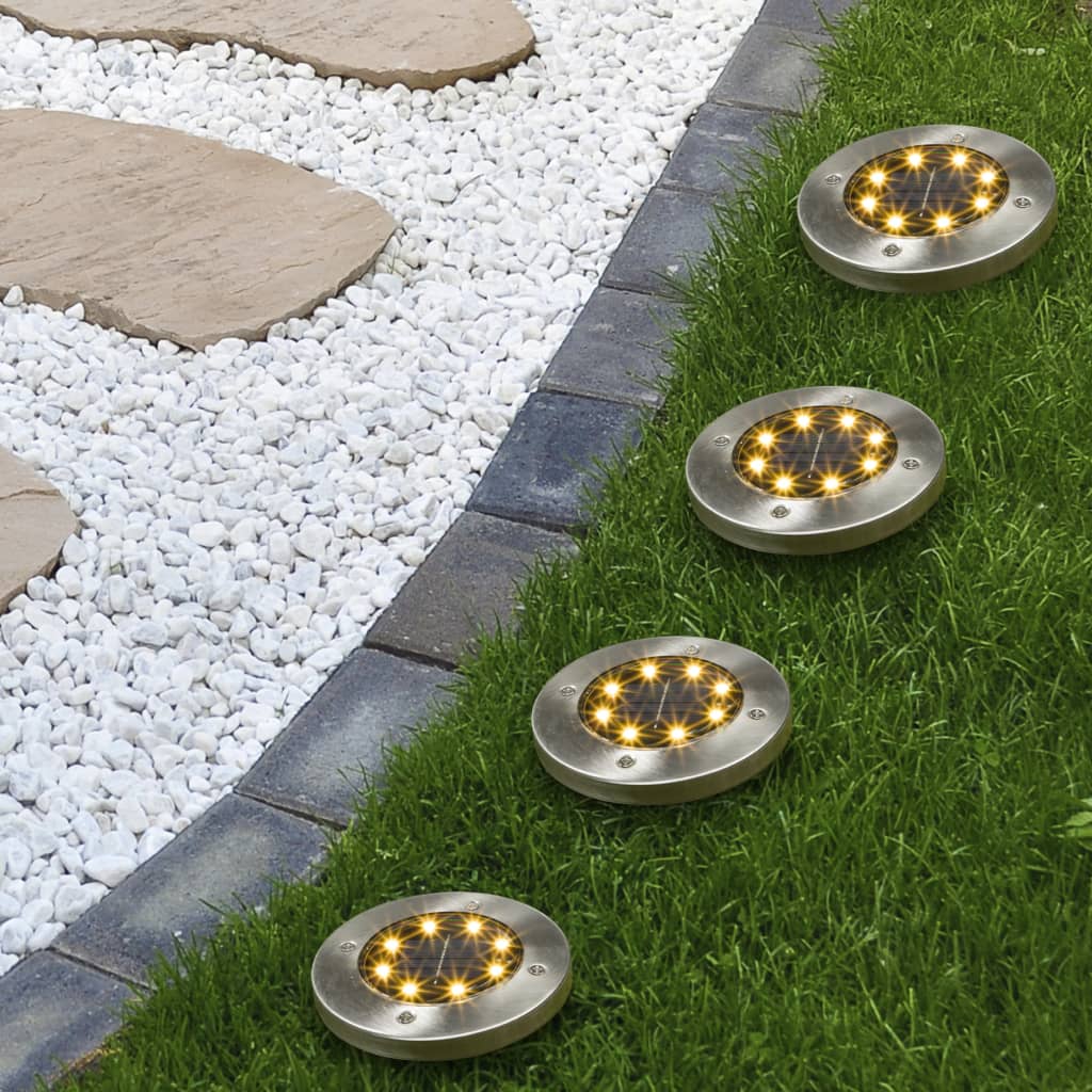 Luci Solari a LED Interrate da Giardino Set 4 pz - homemem39