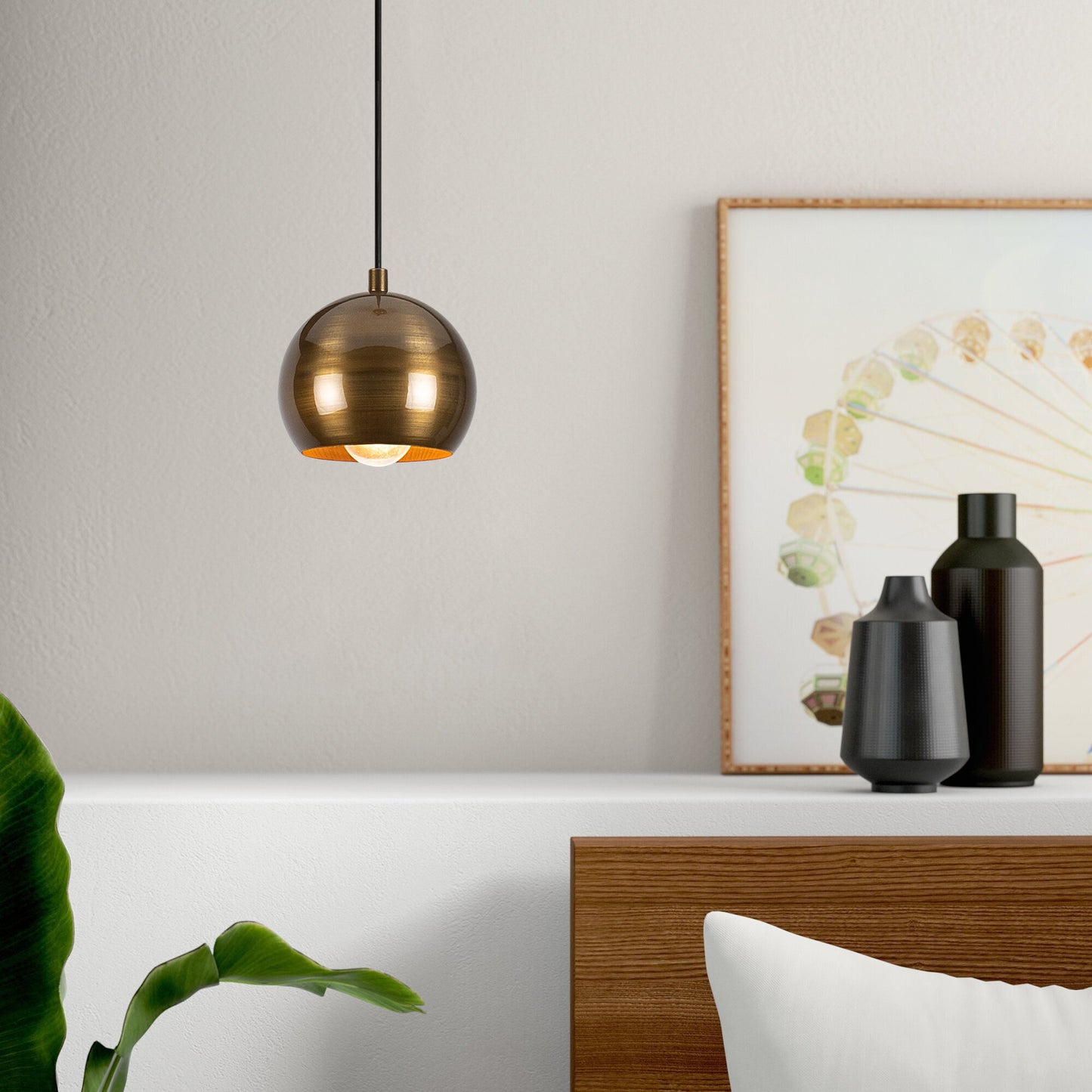 Lampadario Elegante in Metallo e Vetro