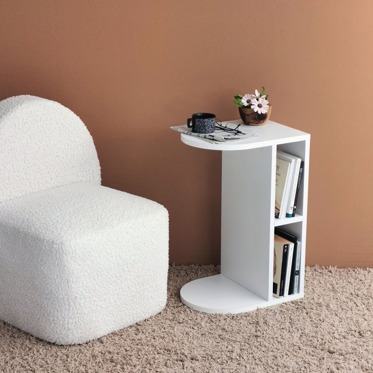 Tavolino Moderno in Particle Board Bianco
