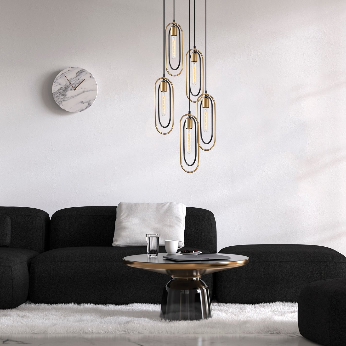 Lampadario Elegante in Metallo e Vetro