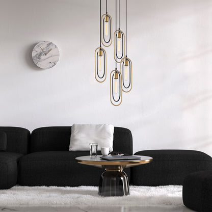 Lampadario Elegante in Metallo e Vetro