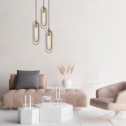 Lampadario Elegante in Metallo e Vetro