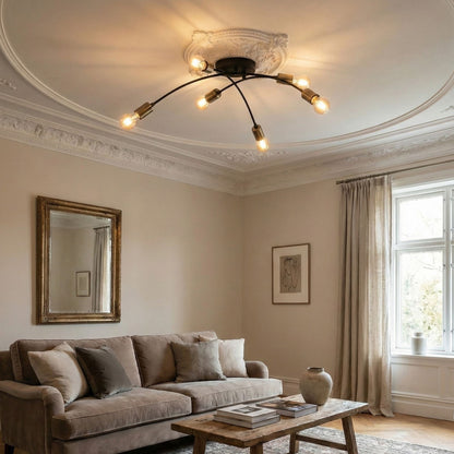 Lampadario Elegante in Metallo e Vetro