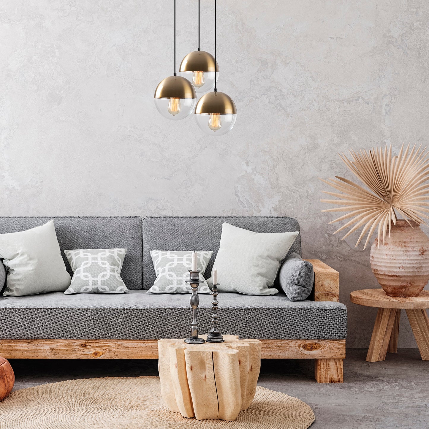 Lampadario Elegante in Metallo e Vetro