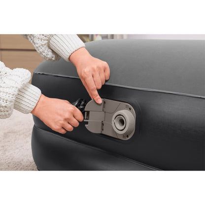 Materasso Gonfiabile Fioccato con Pompa Aria 191x97x46 cm | homemem39