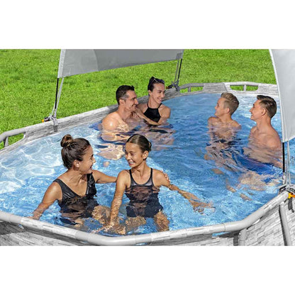 Tettoia per Piscina Fuori Terra Bianco - homemem39