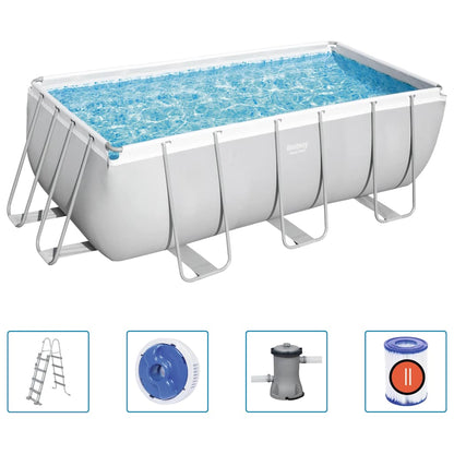 Set Piscina Power Steel Rettangolare 412x201x122 cm