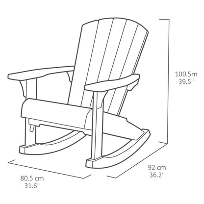 Sedia a Dondolo Adirondack Troy Graffite