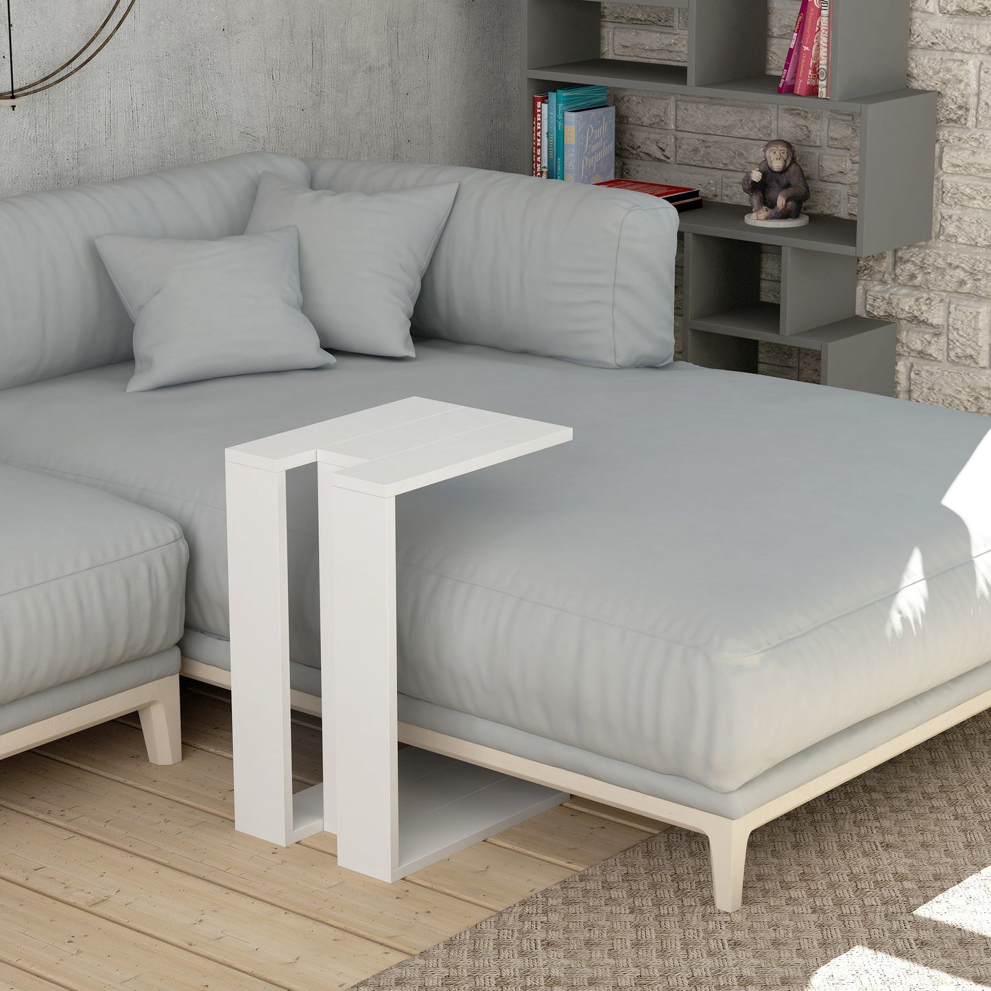 Tavolino Moderno in Particle Board Bianco