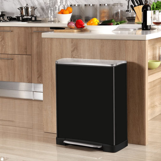 Pattumiera a Pedale E-Cube 50 L Nero Opaco - homemem39