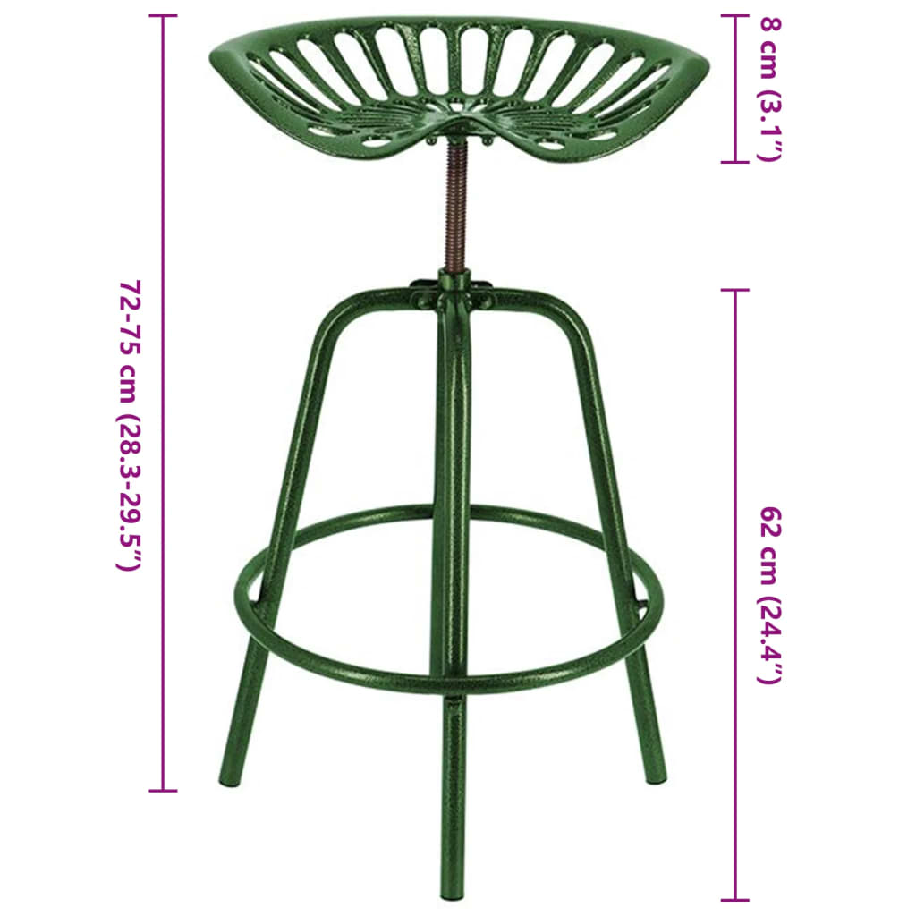 Sedia da Bar con Sedile Trattore Verde