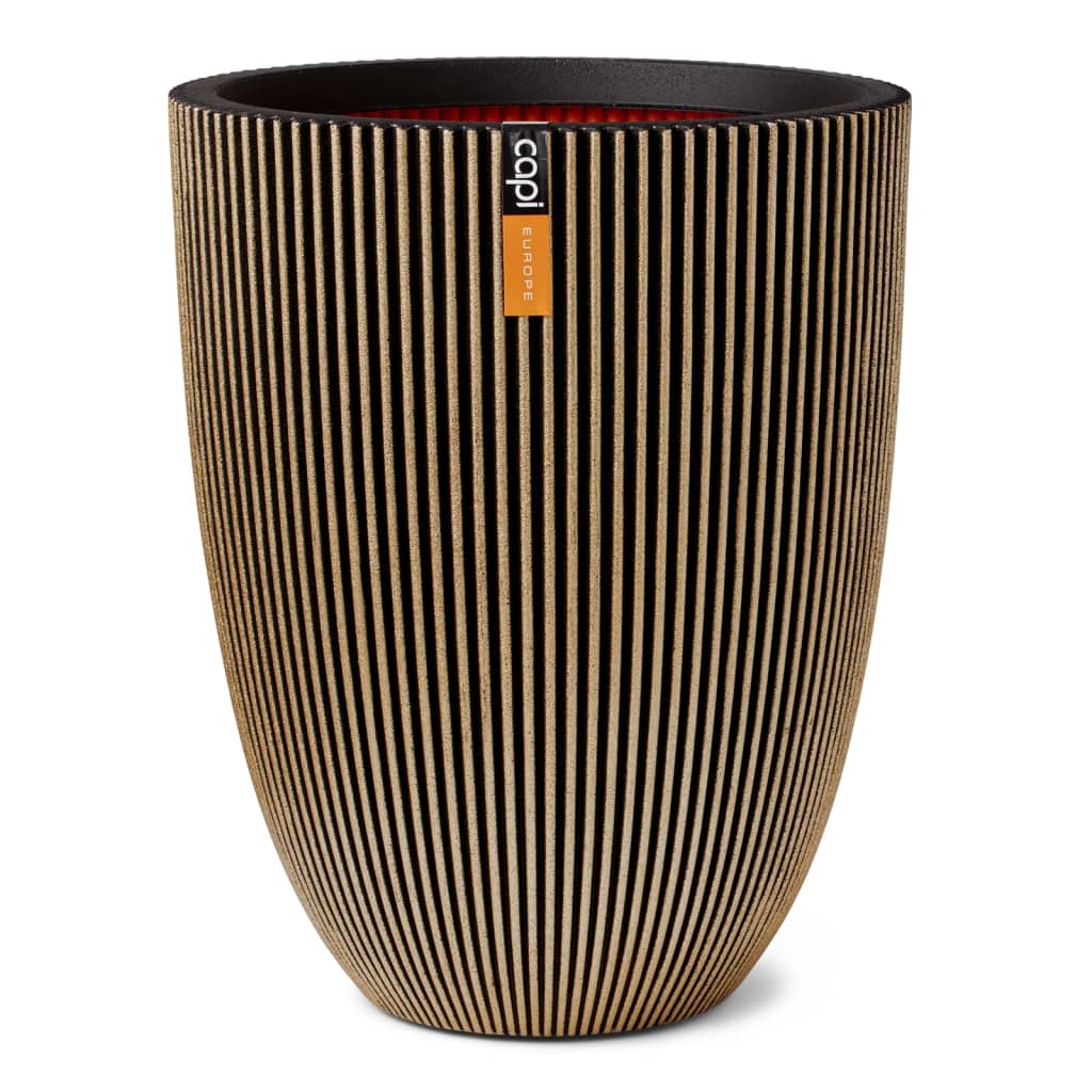 Vaso Elegante Groove 46x58 cm Nero e Oro