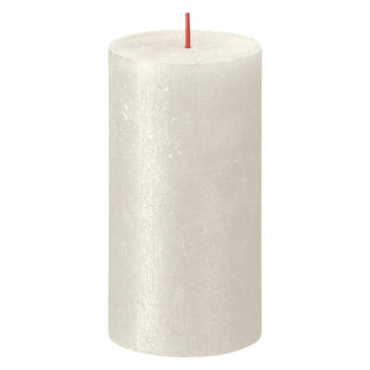 Candele Pilastro Rustiche Shimmer 4 pz 130x68 mm Avorio