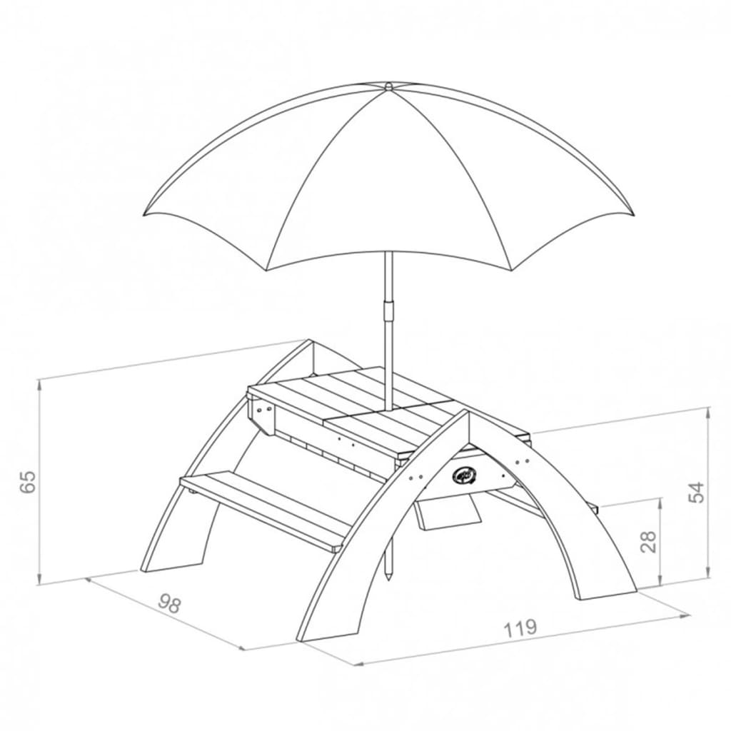 Tavolo da Picnic per Bambini Delta Grigio e Bianco A031.023.00 - homemem39