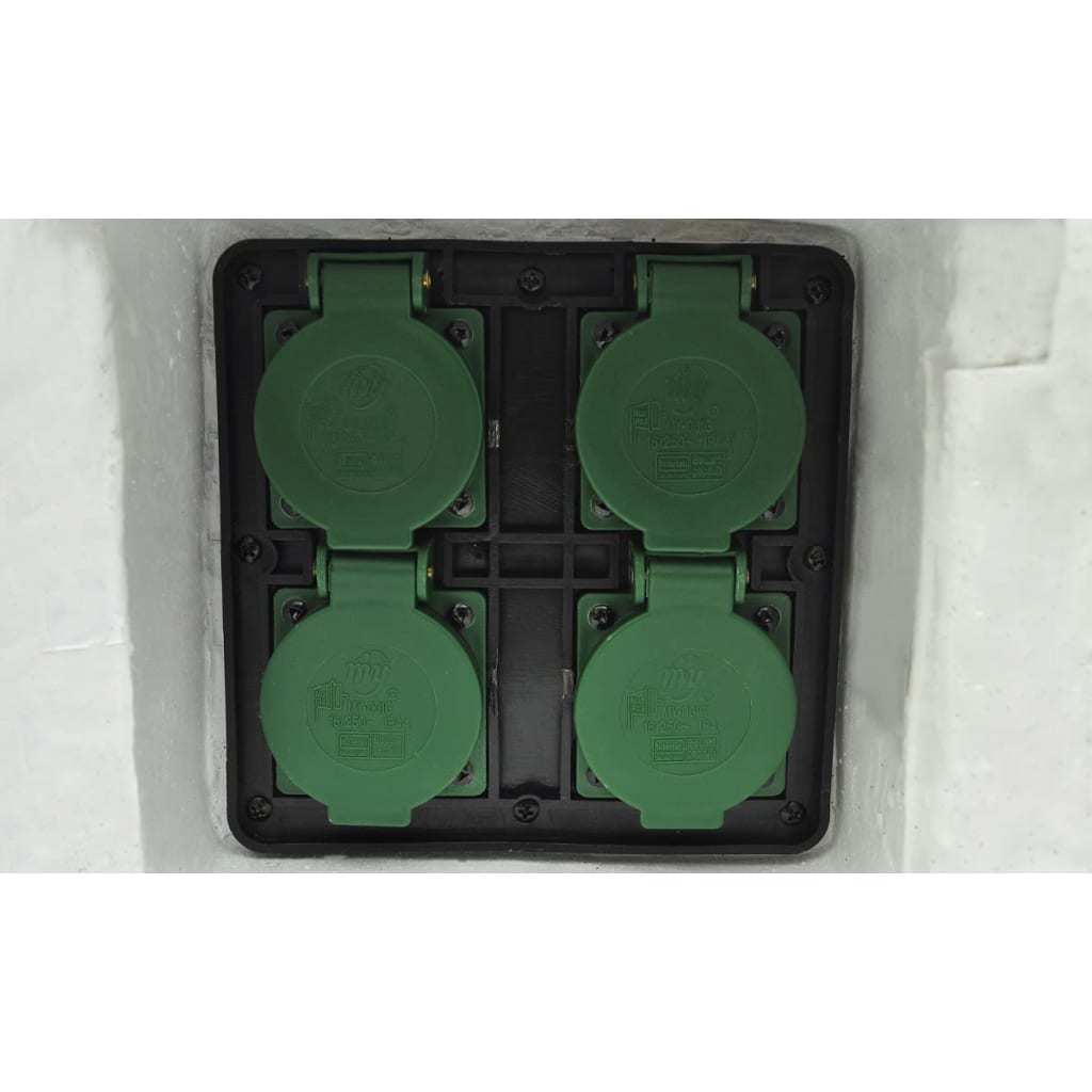 Presa Elettrica da Esterno 4 Spine Impermeabile Resina Bianca | homemem39