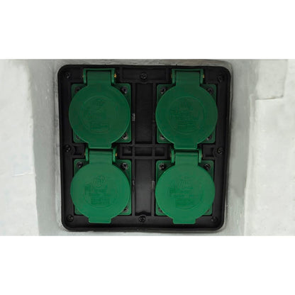 Presa Elettrica da Esterno 4 Spine Impermeabile Resina Bianca | homemem39