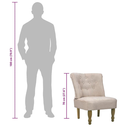 Poltrone in Stile Francese 2 pz Crema in Tessuto - homemem39