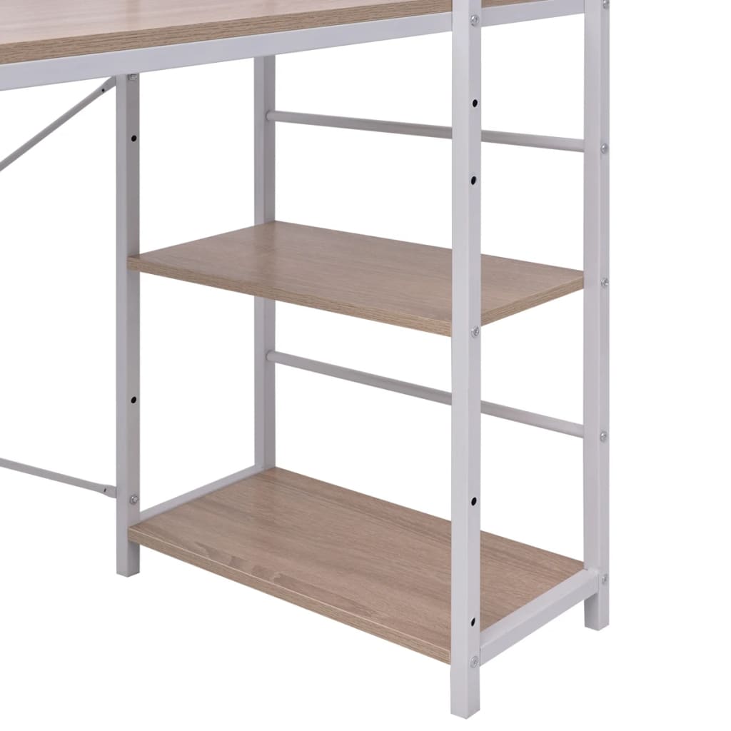 Scrivania con Libreria a 4 Livelli Rovere | homemem39