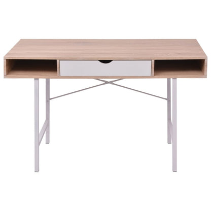 Scrivania con 1 Cassetto Rovere e Bianco - homemem39