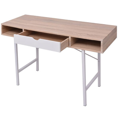 Scrivania con 1 Cassetto Rovere e Bianco - homemem39
