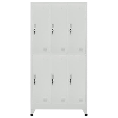 Armadietto a Chiave con 6 Scomparti in Acciaio 90x45x180 cm - homemem39