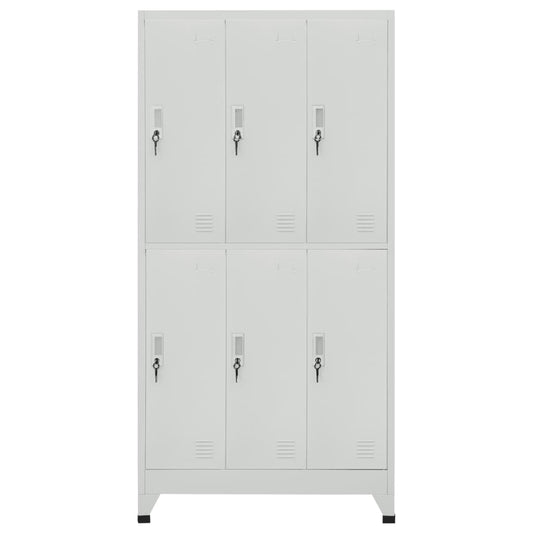Armadietto a Chiave con 6 Scomparti in Acciaio 90x45x180 cm - homemem39