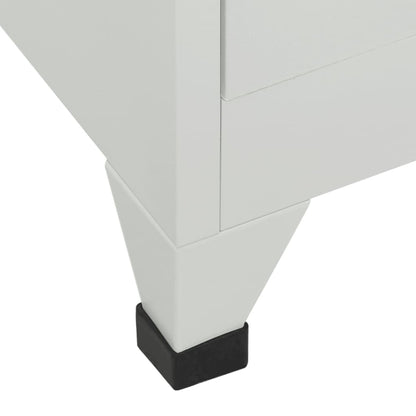 Armadietto a Chiave con 6 Scomparti in Acciaio 90x45x180 cm - homemem39