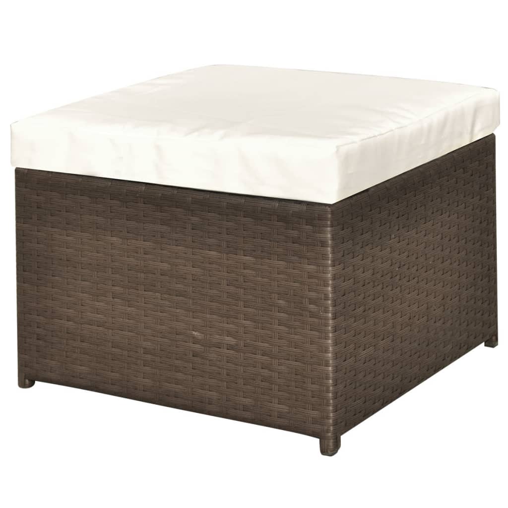 Set Divani da Giardino 4 pz con Cuscini in Polyrattan Marrone | homemem39