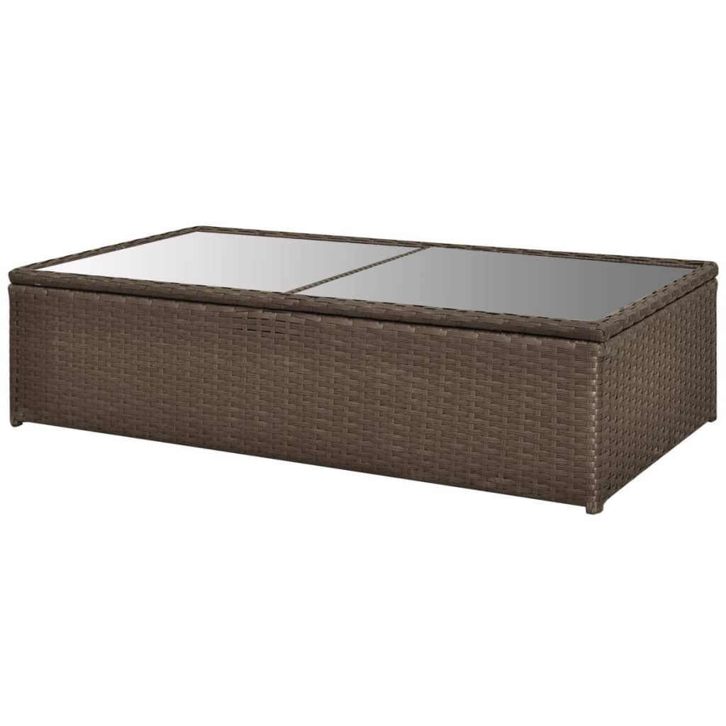 Set Divani da Giardino 4 pz con Cuscini in Polyrattan Marrone | homemem39