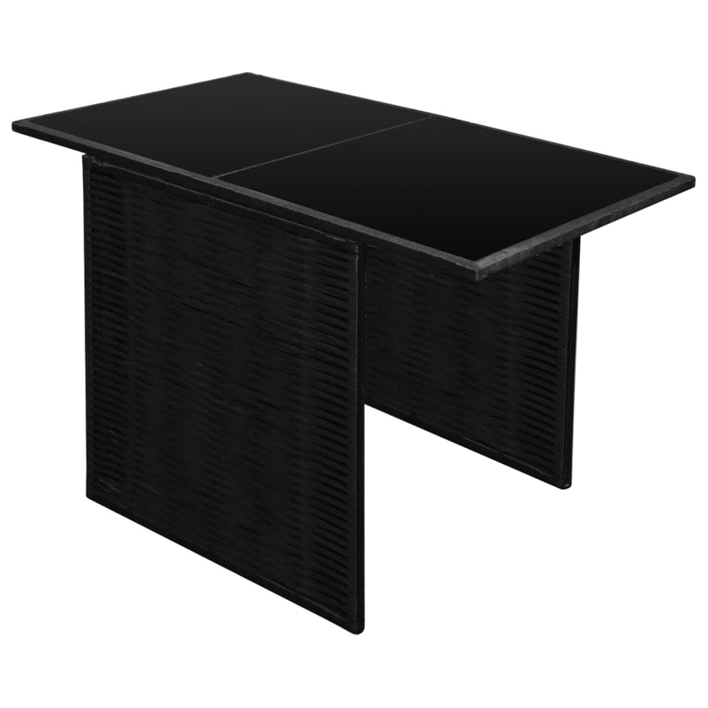 Set da Bistrot 3 pz con Cuscini in Polyrattan Nero - homemem39