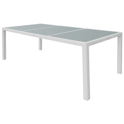 Set da Pranzo da Giardino 9 pz in Polyrattan Bianco Crema | homemem39