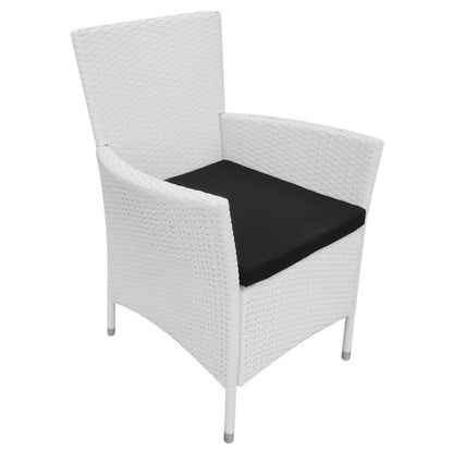 Set da Pranzo da Giardino 9 pz in Polyrattan Bianco Crema | homemem39