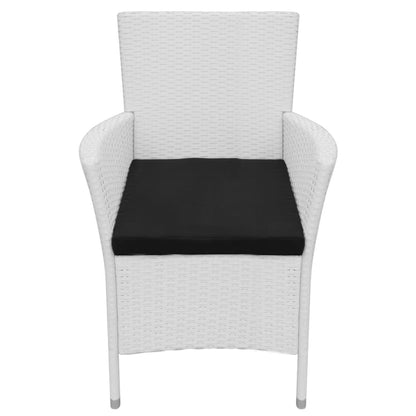 Set da Pranzo da Giardino 9 pz in Polyrattan Bianco Crema | homemem39