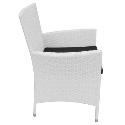 Set da Pranzo da Giardino 9 pz in Polyrattan Bianco Crema | homemem39