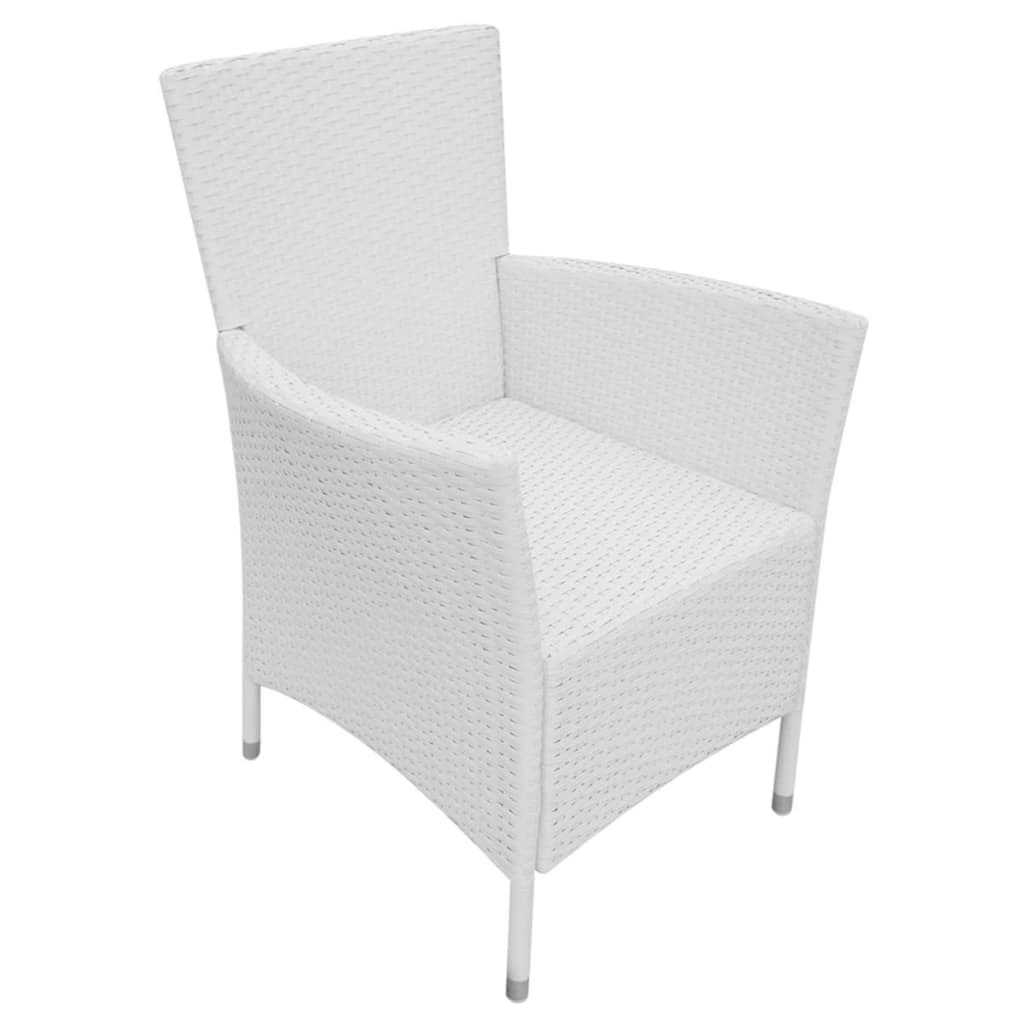 Set da Pranzo da Giardino 9 pz in Polyrattan Bianco Crema | homemem39