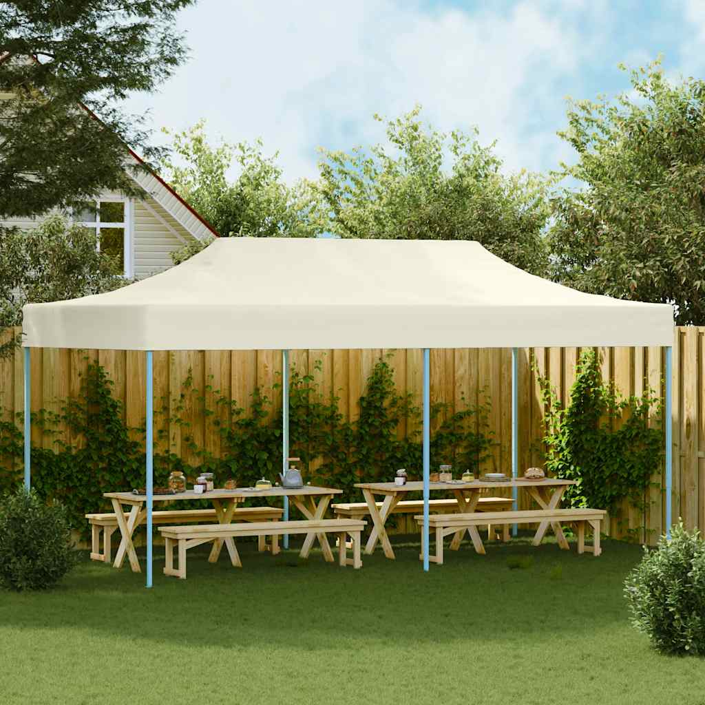 Tenda Pieghevole Pop-Up 3x6 m Bianco Crema - homemem39