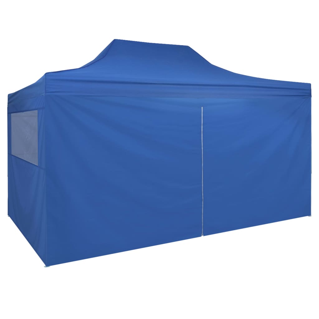 Tenda Pieghevole Pop-Up con 4 Pareti Laterali 3x4,5 m Blu - homemem39