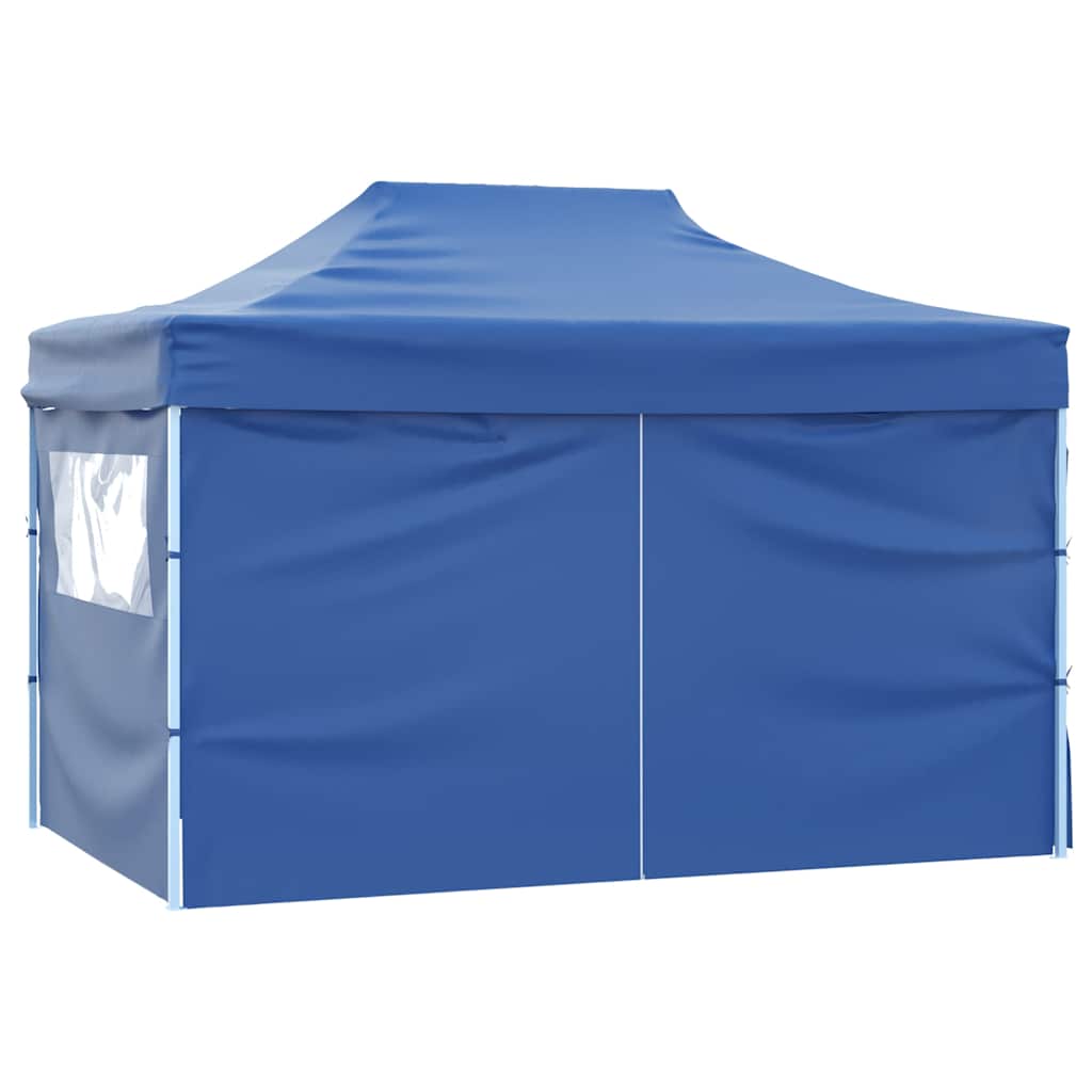 Tenda Pieghevole Pop-Up con 4 Pareti Laterali 3x4,5 m Blu - homemem39