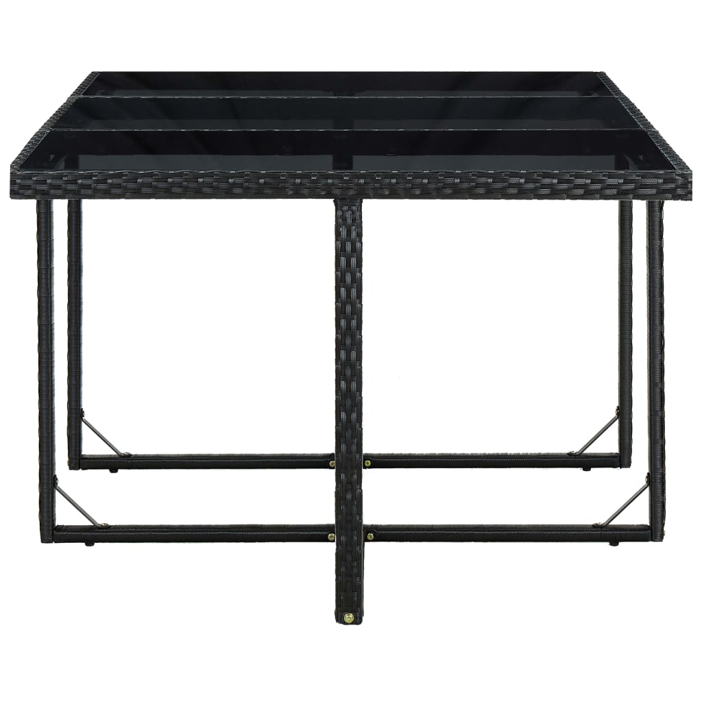 Set da Pranzo da Giardino 11 pz con Cuscini in Polyrattan Nero - homemem39
