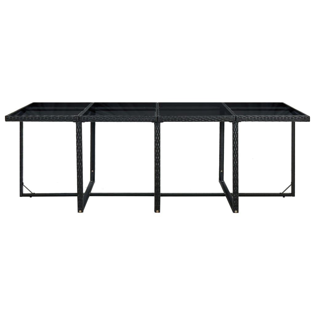 Set da Pranzo da Giardino 13 pz con Cuscini in Polyrattan Nero - homemem39