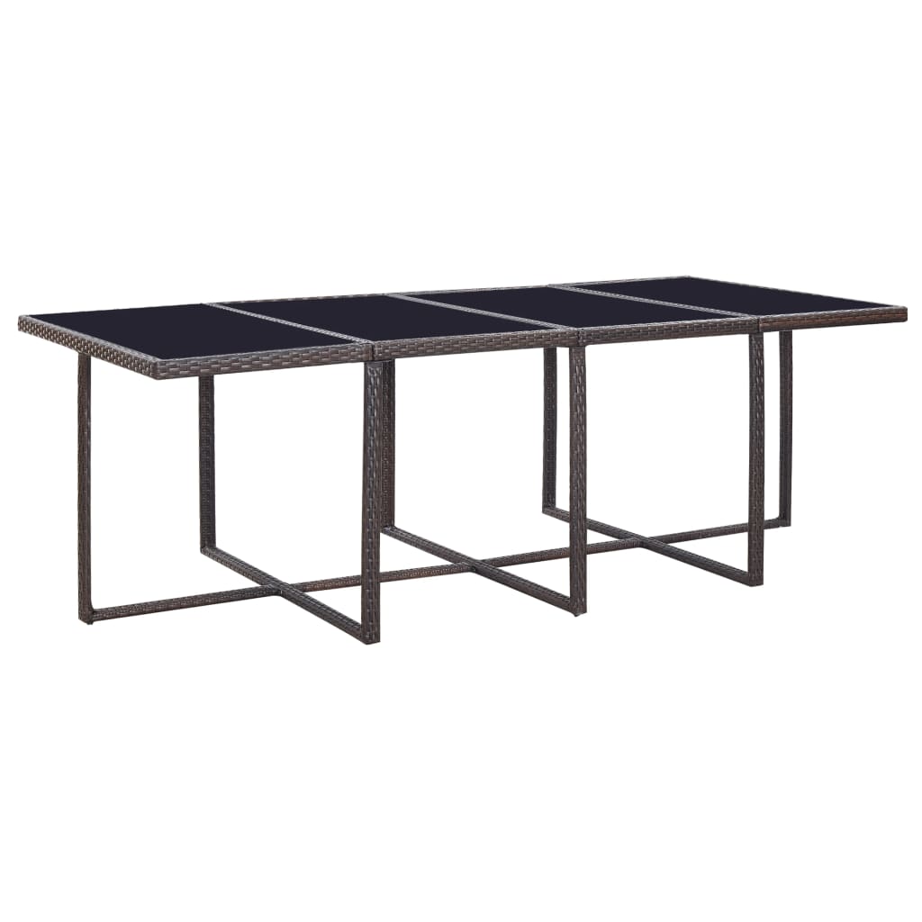 Set da Pranzo da Giardino 13 pz con Cuscini Polyrattan Marrone - homemem39