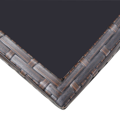 Set da Pranzo da Giardino 13 pz con Cuscini Polyrattan Marrone - homemem39