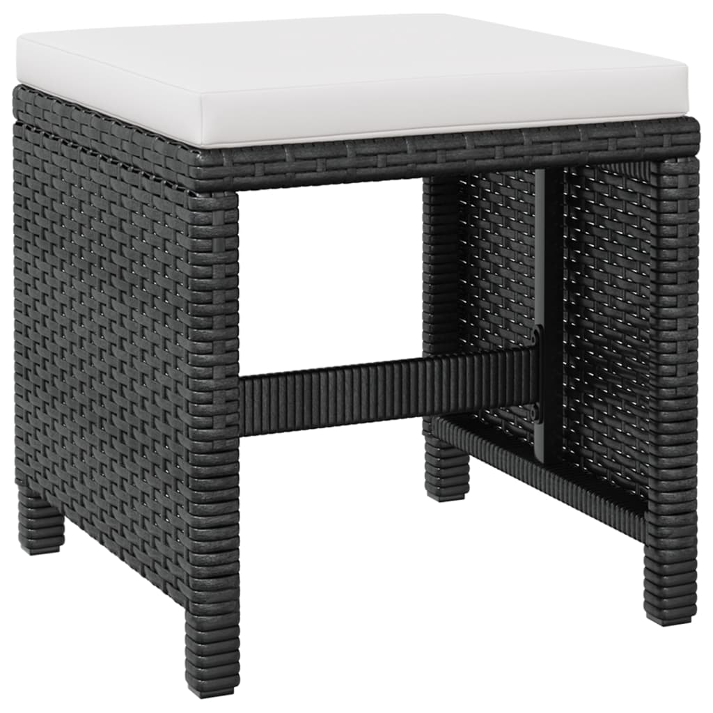Set da Pranzo da Giardino 5 pz Polyrattan e Legno Acacia Nero | homemem39