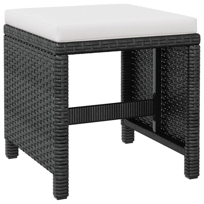 Set da Pranzo da Giardino 5 pz Polyrattan e Legno Acacia Nero | homemem39