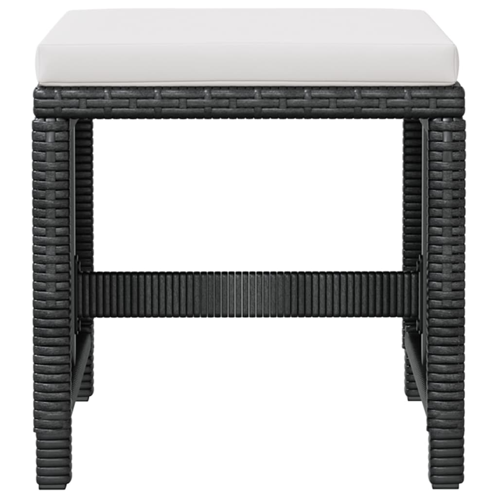 Set da Pranzo da Giardino 5 pz Polyrattan e Legno Acacia Nero | homemem39