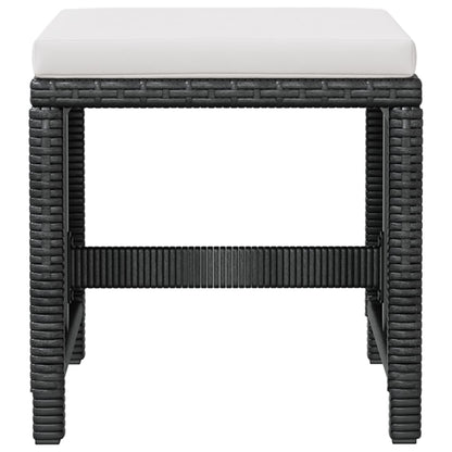 Set da Pranzo da Giardino 5 pz Polyrattan e Legno Acacia Nero | homemem39