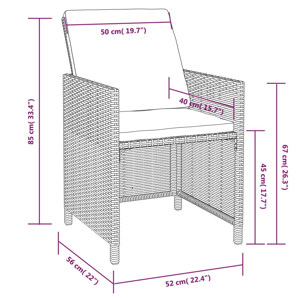 Set da Pranzo da Giardino 5 pz Polyrattan e Legno Acacia Nero | homemem39